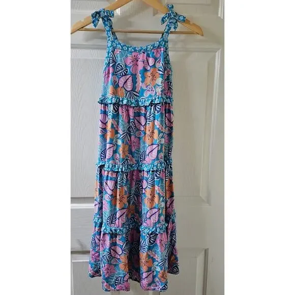 Kat & Jack Girls Dress M 7-8 Boho Cottagecore Floral Garden Tea Party Maxi - Picture 3 of 12